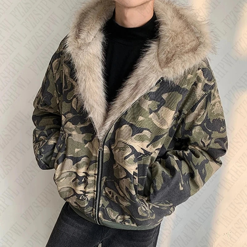 CAMO fur lined coat