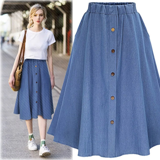 DENIM high waisted skirt