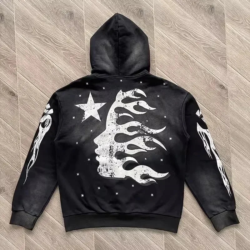 HELLSTAR black flame hoodie