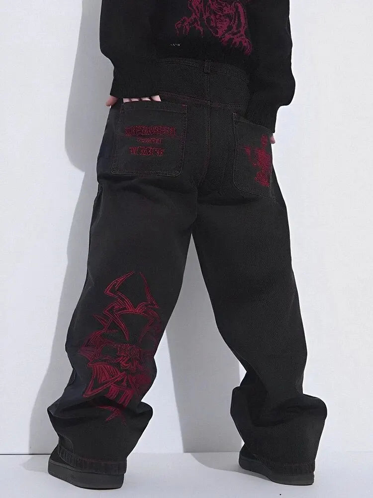 RED PRINT baggy jeans