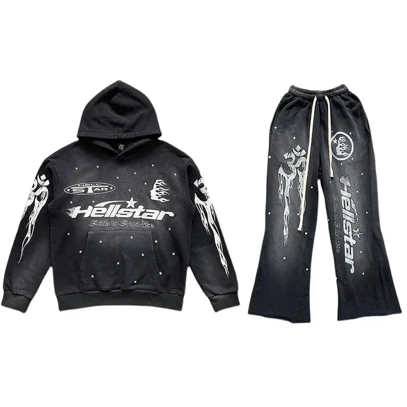 HELLSTAR black flame hoodie