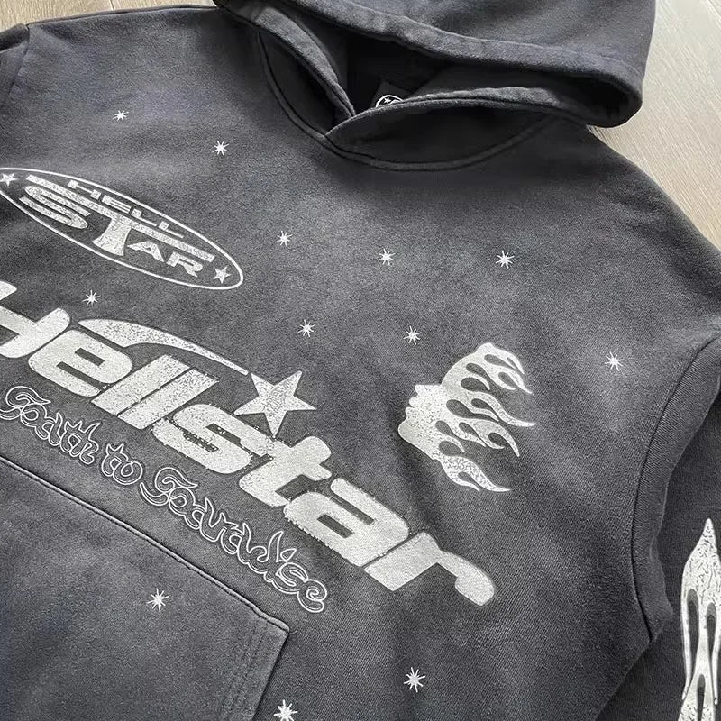 HELLSTAR black flame hoodie