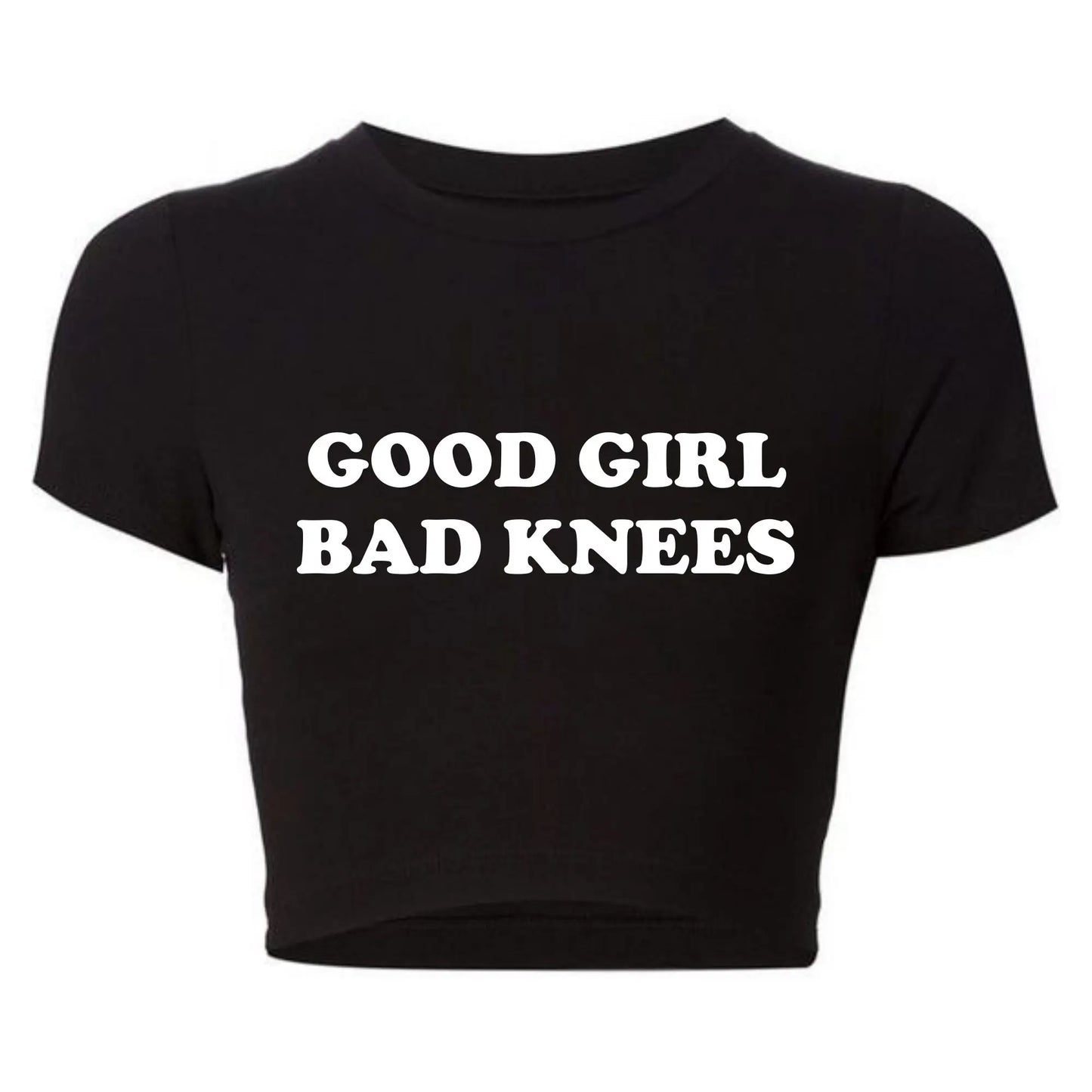 GOOD GIRL BAD KNEES baby tee