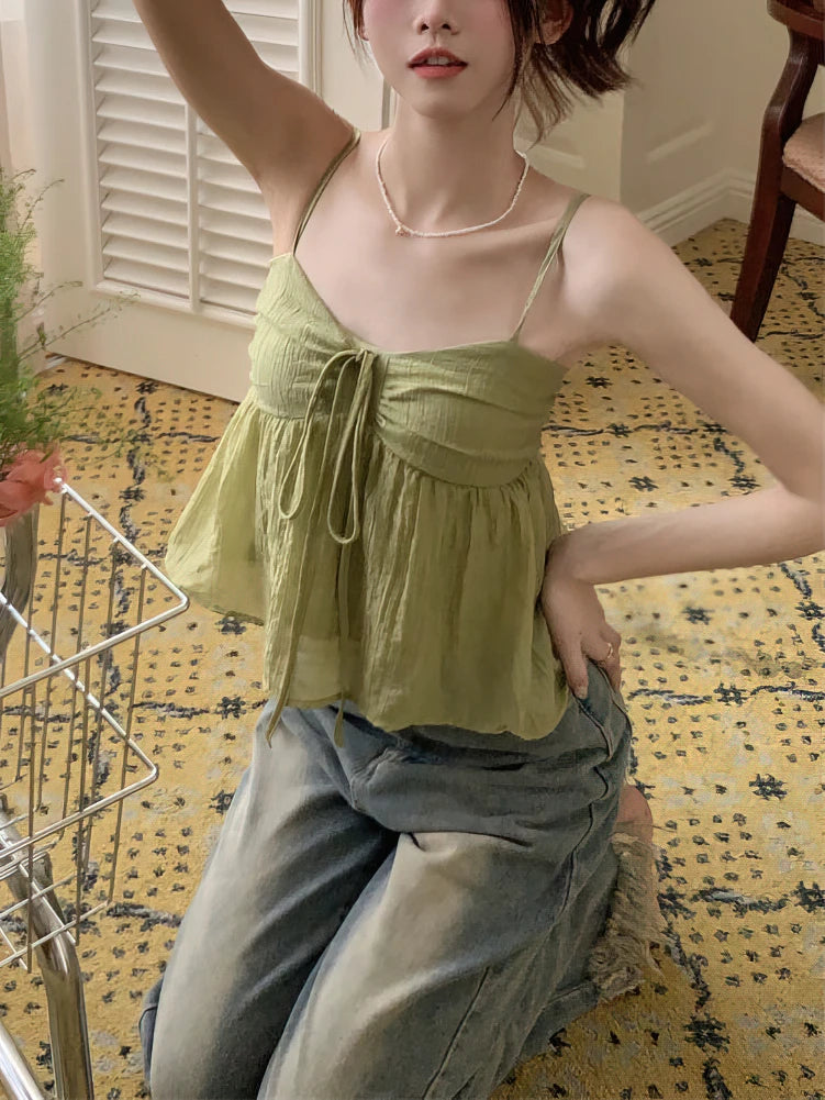 LINEN cropped tank