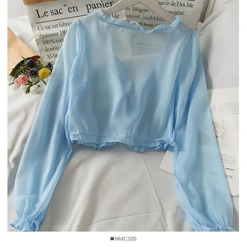 LONG SLEEVE ruffle blouse