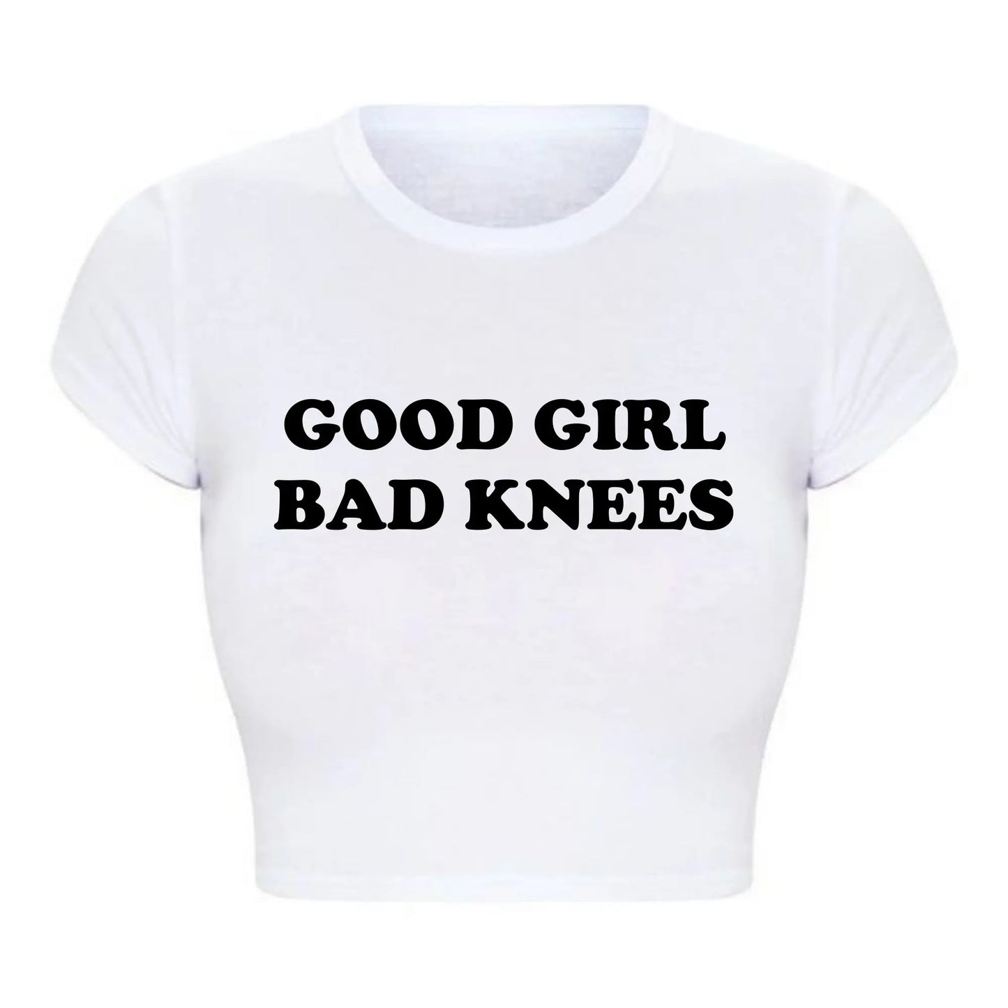 GOOD GIRL BAD KNEES baby tee